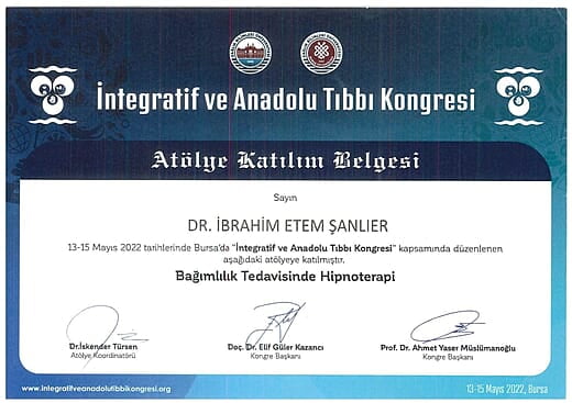 İntegratif ve Anadolu Tıbbi Atölye Katılım Belgesi