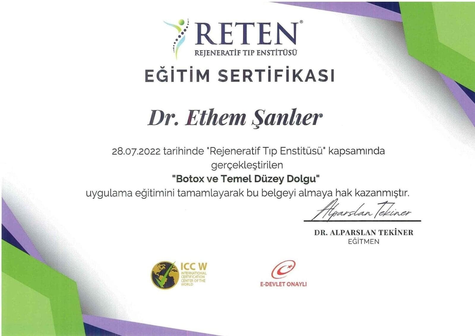 Reten Eğitim Sertifikası